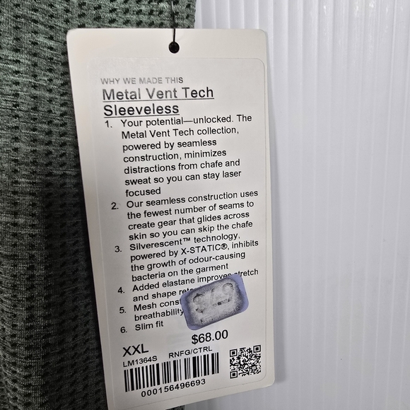 NWT Lululemon Men's Metal Vent Tech Sleeveless Shirt Updated Fit Size XXL - Picture 9 of 12